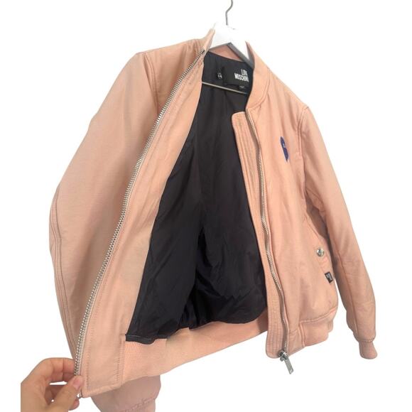 Love Moschino Pink Bomber Jacket with Heart Patch Size 4 - Picture 11 of 13